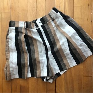Zara Paperbag Linen Blend Shorts